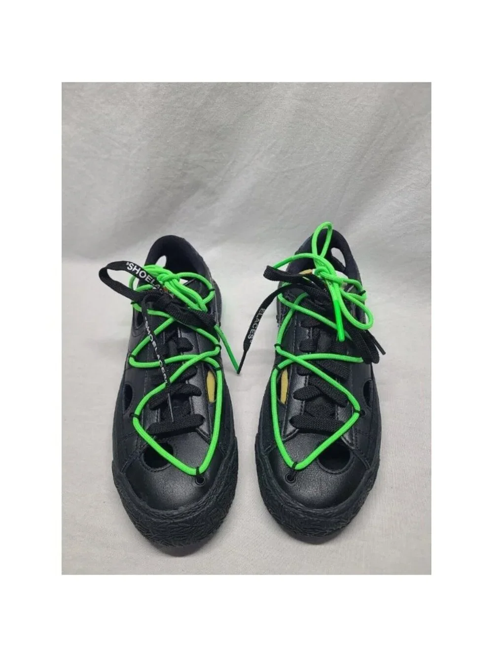 Nike Blazer Low x Off-White ‘77 Black Electro Green Mens Size 6.5 DH7863-100